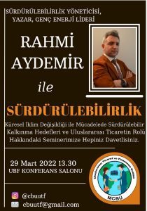 Celal Bayar Üniversitesi’nde Yeşil Mutabakat, Sınırda Karbon Düzenlemesi ve Sürdürülebilir Kalkınma Hedefleri Konuşulacak